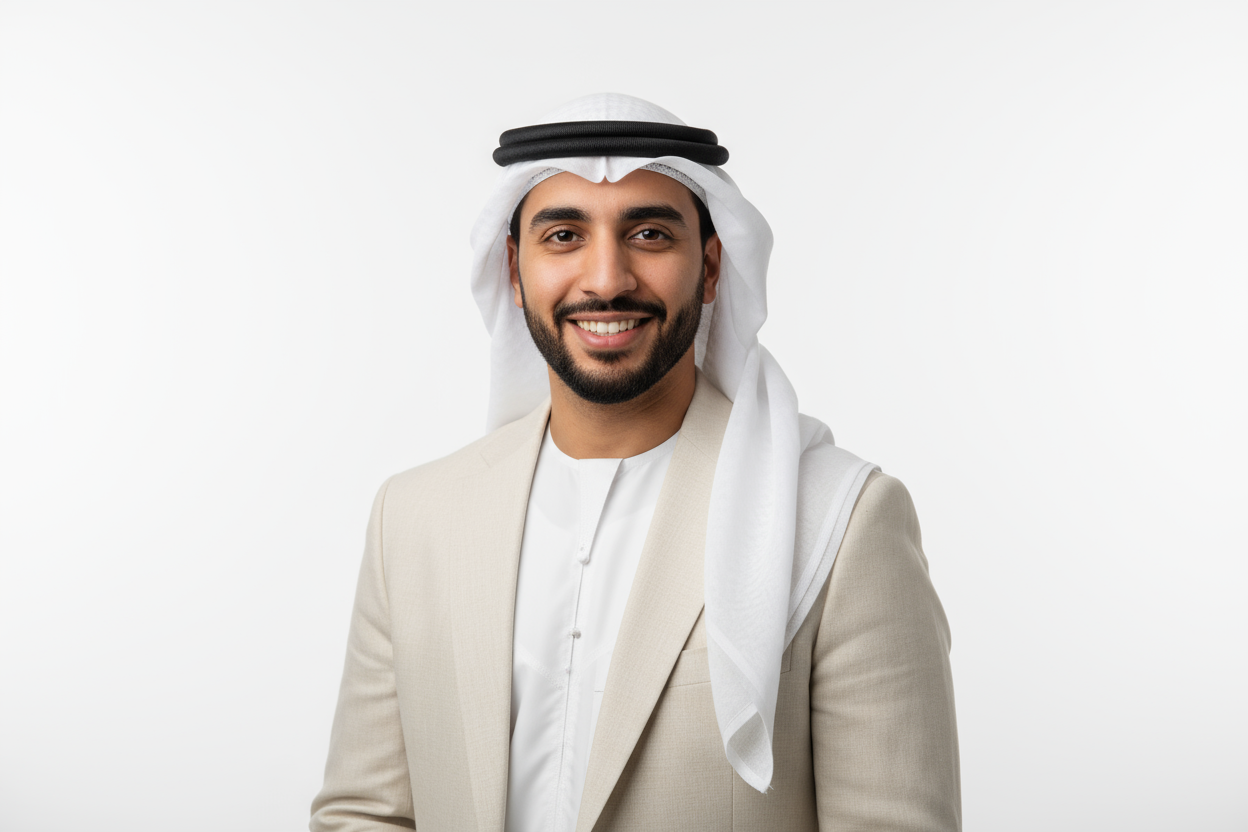 Arab man with white background